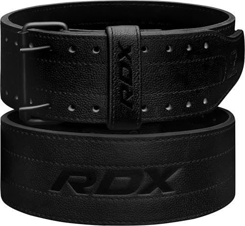 RDX Cintura Palestra Sollevamento Pesi, 10 mm e 13 mm in vera pelle, approvata IPL USPA, supporto lombare con fori regolabili Powerlifting Bodybuilding Fitness Stacco da terra Squat
