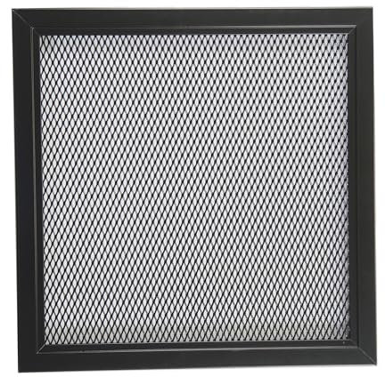 Griglia di Ventilazione in Alluminio Perforato con Rete di Protezione, Verniciata a Polvere Nero RAL 9005, Griglia per Interno/Esterno, Diffusore Aria Calda. (30 x 30 cm)