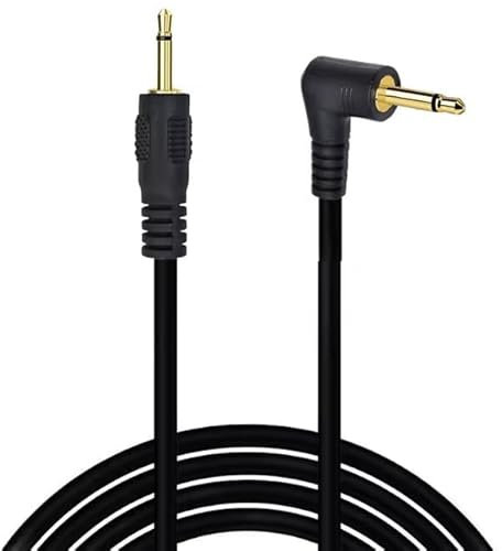 TECHZOCO Cable de Audio Mono Jack 3.5 Macho acodado, Conector Jack mono 90°, Cable Mini Jack TS, Cable Disparador 12V para Receptor AV, Sistema de automóvil, emisores IR, Negro, Mono, 1 Metro