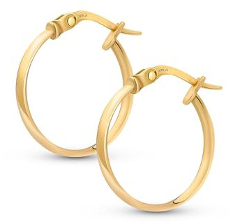 Amberta Italien 9 Karat Gold Kreolen für Damen | Echt Gold