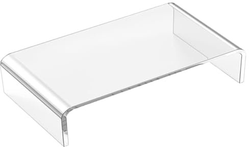 Générique Support Élévateur De Moniteur Acrylique Étagère De Bureau Ergonomique Pour Écran Ordinateur Rangement Pratique Et Design Transparent Base Pour Économie Espace