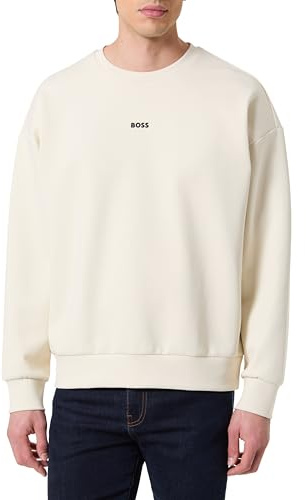 BOSS Men's Stenson Sweatshirt, Open White, 3XL