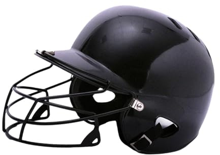 Hellery Casco da Battitore da Baseball per Ragazzi con Protezione per Il Viso, Adatto Anche per Partite di Softball, Nero