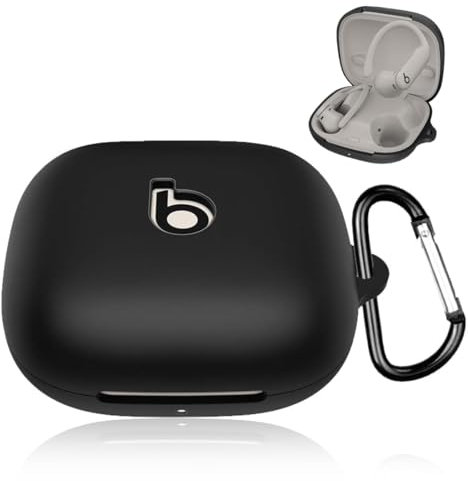 HAMKU 1 PCS Cover Compatibile con Beats Powerbeats Pro 2, Cilicone Custodia, Ultrasottile Case Cover, Antiurto, Resistente ai Graffi - Nero