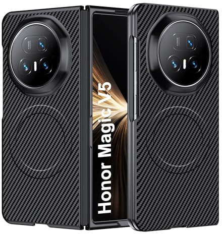 CAUHENYEE für Honor Magic V5 Hülle,Eingebauter Magnetring, Rutschfesten Halt,Stoßfest und Kratzfest, Magnetische Handyhülle für Honor Magic V5 Case,Schwarz