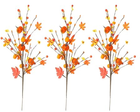 Rersduyt Halloween Decorations, Autumn Maple Leaf Pumpkin Cuttings Bouquets, Halloween Home Decorations, Decorations 3pcs