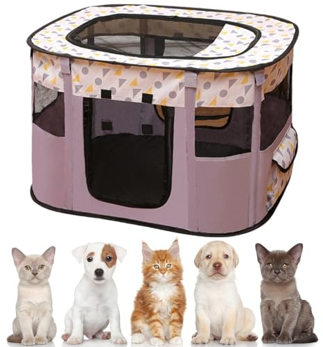 EUBSWA Parc pour chiots avec enclos pour animaux, 90x70x58cm Parc pour chiots et enclos pour animaux de compagnie pour chiens, chats, lapins et petits animaux à l’intérieur et à l’extérieur