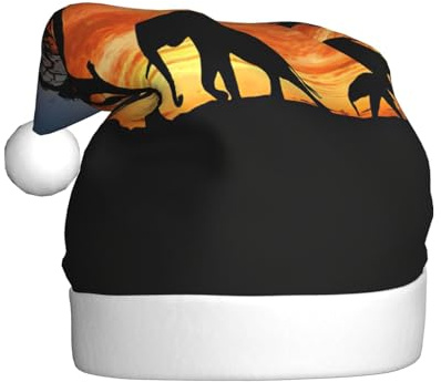 Weihnachtsmütze, afrikanischer Elefant, 1 Druck, Hüte für Erwachsene, Unisex, klassische Weihnachtsmütze für Neujahrsparty