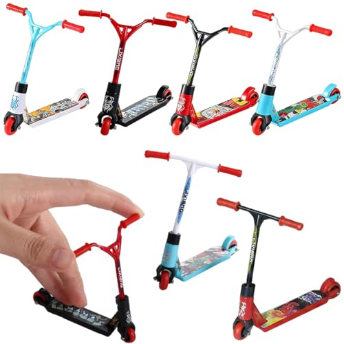 GWEOR 6 er-Set Mini Scooter & Finger Scooter - Kinder Toy Set mit Fingerspitzenbewegung & Training Requisiten Geschenke (Zufällige Farbe)