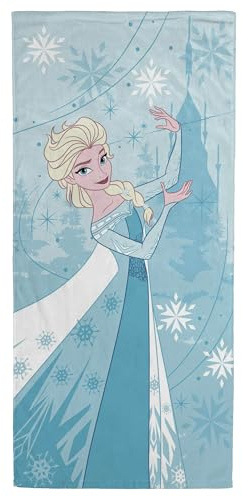 Jay Franco Kinder Disney Frozen 100% Baumwolle Strandtuch – 71 x 147 cm superweiches Badetuch, für Pool & Reisen, offiziell Lizenziertes Produkt, Blau
