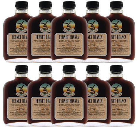 Fernet Branca Amaro Mignon 10x10cl | Fernet Branca Formato Tascabile Confezione da 10 Bottigliette da 10cl