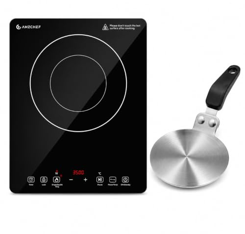 Induktionskochplatte Einzel *1 + Ø13cm Edelstahl Adapterplatte*1