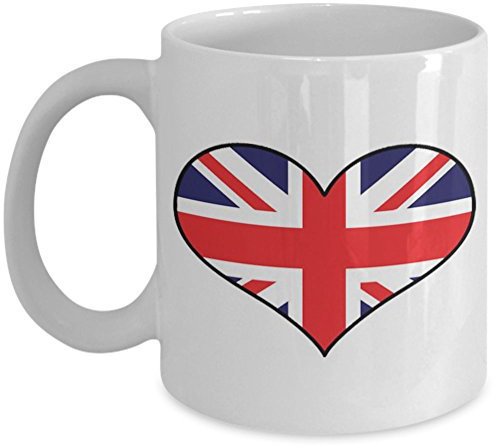 I Love Heart Union Jack Flag Design Gift Mug