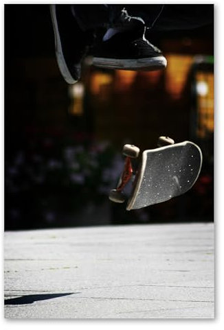 Postereck - 0170 - Skateboard, Sprung Sport Funsport Board Kickflip - Wandposter Fotoposter Bilder Wandbild Wandbilder - Poster - 4:3-81,0 cm x 61,0 cm