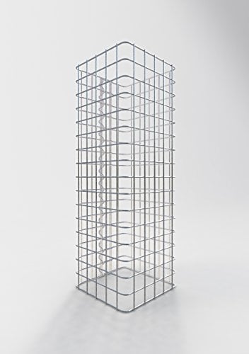 GABIONA - Gabionensäule - HxBxT: 80x27x27 cm - Maschenweite 5 x 5 cm - Eckige Gabione mit Spiralverschluss ist korrosionsbeständig