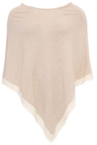 Zwillingsherz Poncho mit Kaschmir - Hochwertiges Cape für Damen - XXL Umhängetuch und Tunika mit Ärmel - Strick-Pullover - Sweatshirt - Stola für Sommer und Winter