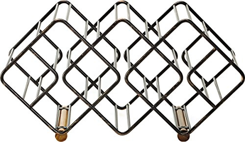 Gourmet Basics by Mikasa 5176737 12-Bottle Metal Stackable Wine Storage Rack, Antique Black