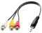 CY 3,5 mm 1/8 macho estéreo de coche AUX a 3 RCA AV hembra Cable de audio y vídeo Cable compuesto 20 cm