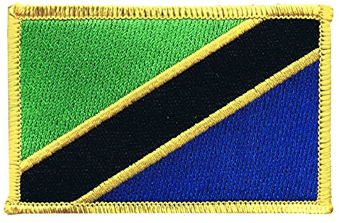 Flaggenfritze® Aufnäher Flagge Tansania – 5,5 x 8,5 cm – hochwertiger Patch zum Aufbügeln oder Aufnähen – besticktes Abzeichen + gratis Sticker