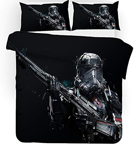 Fgolphd Star Wars Bettwäsche Mit Kissenbezug,Reversible Pattern 100% Mikrofaser, 3D-Digitaldruck Bettbezug Allgemein Für Kinder Und Erwachsene (200 x 200 cm,7)