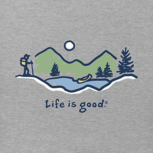 Life Is Good Crusher Tee Shirt, Short Sleeve Cotton Graphic T-Shirts, Hike Vista T-Shirt Uomo (Pacco da 1)