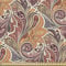 ABAKUHAUS Blumen Stoff als Meterware, Ethnisches Paisley-Muster, Qualitäts Stoff Dekorativer Polster Heimtextilienstoff, 2M (148x200cm), Braun Beige