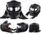 Motorradhelm, Predator Integralhelm Mit LED-Leuchten Und Versilberten Linsen, Unisex ABS-Material Schale EPS-Pufferschicht,Matte Black,M
