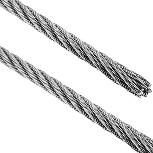 BeMatik - Cable de Acero Inoxidable 7x19 de 4,0 mm en Bobina de 10 m