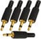 AERZETIX - C43896 - Lot de 5 Connecteurs - Jack Prise 3.5mm Mâle - Mono - avec Manchon - à souder - Droit - Couleur - Doré