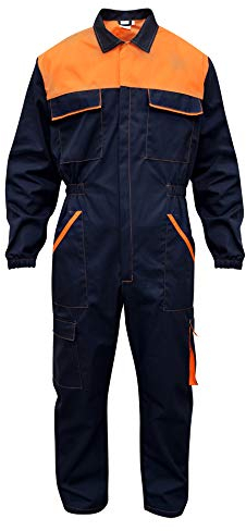 C.B.F. Balducci Group für Herren Arbeitsanzug aus 100% Baumwolle mit Mehreren Taschen,Ohne Gummizug an den Handgelenken,Langarm Extra groß Orangenblau.