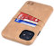 Dockem Wallet Case for iPhone 11: Built-in Metal Plate for Magnetic Mounting & 2 Credit Card Holders; Exec M2, Smooth Synthetic Leather: (6.1, Khaki Tan)