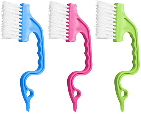 Groove Gap Cleaning Brush,3 PCS Kitchen Cleaning Tools Mini Corner Cleanings Tool Hand-held Shower Door Gap Cleaner for Window Blinds Sliding Door Track Gaps Corner Cleaner Brush Keyboard