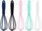 Paquete de 5 mini batidoras de silicona de acero inoxidable antiadherentes para cocinar mezclar, no rayar, pequeño globo de alambre, batidor de leche, espumador de cocina