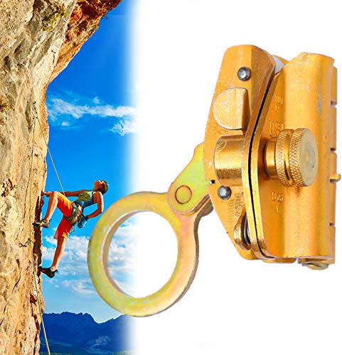 MHGLOVES Klettern Abseilgerät, Selbstbremsend Stop Abseilgerät, Outdoor Climbing Equipment Absturzsicherung Auffanggerät, Kletterseil-Zupacken-Sicherheitsseil-Zupacken-Ausrüstung für Seile 12-16mm