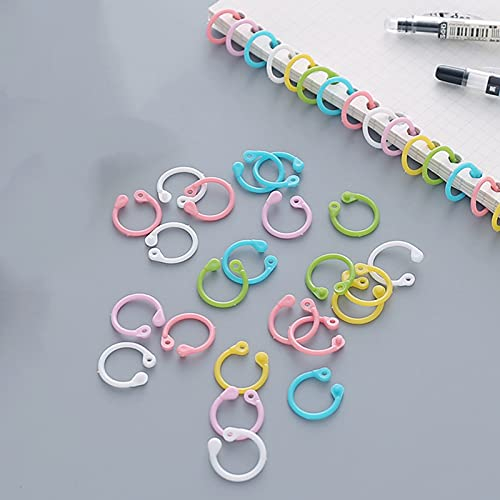120 Stück Buchringe Buntes Buch Binder, Runde Bindung Ringe, Loseblatt Verbinder Ringe Schlüsselringe, für Loseblatt Verbinder Ringe Document Album Scrapbook Handwerk, 6 farben