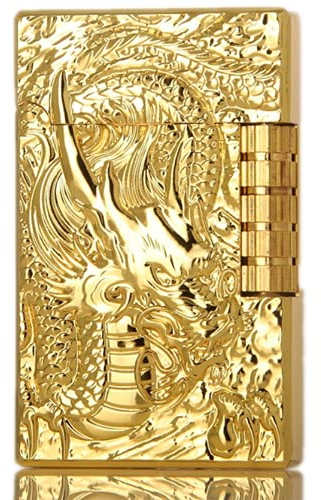 (Verkauf ohne Gas) Vintage Gold Winddicht Feuerzeug Klassisches Design Geschenk (Gold)