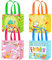 4 Pack Easter Tote Bags with Handles, Non-Woven Reusable Gift Bag Bunny Easter Egg Hunt Party Treat Bag Waterproof Reusable Goodie Bag for Holiday Favors