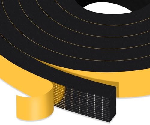 YIMIKI Self Adhesive Foam Tape 20mm(W) x 10mm(T), Closed Cell Home Window Seal Door Insulation Weather Stripping SoundProof Foam Seal Strip, 2 Rolls, Total 4M Long