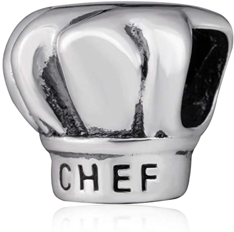 Ich liebe Kochen Chef Hut Charm, Fit Pandora Mein erster Muttertag Armband, 925 Sterling Silber I Love Cooking Chef Hat Bead, Geschenk für Papa/Mama im Gesetz/Vater/Oma/Bäcker