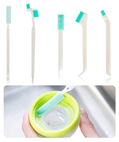Household Cleaning Brushes - Portable Sponge Depth Detail Micro Cleaning Tool Set for Home, Office, and Daily Use, for Precision Cleaning in Hard-to-Reach Areas (White)