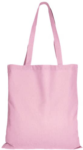TEXXILLA 10er | 25er | 100er Pack Baumwolltasche - 28 Farben | mit Zwei Langen Henkeln | 38x42cm | Jutebeutel | Einkaufstasche | unbedruckt, Farbe:rosa, Größe:25 Stück