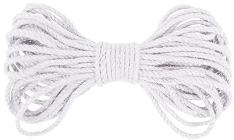 LEREATI 5 mm Jute-Schnur, natürliches Juteseil, dicke Gartenschnur, robustes Hanfseil für den Außenbereich, für Gartenarbeit, DIY-Handwerk, Kletterpflanzen, Bündelung, Kratzbaum, Heimdekoration (weiß)
