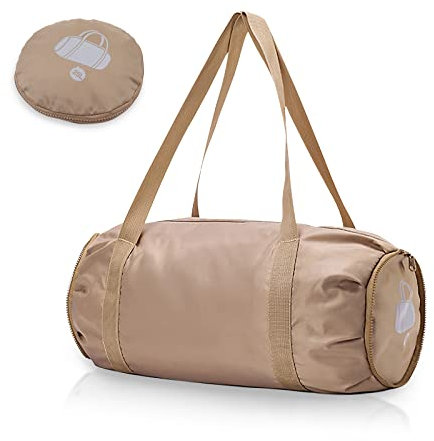 Faltbarer Sport-Turnbeutel mit Nass-Trockentasche, Ultraleichte Reisetasche, Große Kapazität, Seesack, spritzwassergeschützt, Handgepäcktasche, Strand, braun, Modisch
