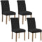 Yaheetech Set de 4 Piezas Silla de Comedor Silla con Patas de Madera Tapizada Silla para Cocina Silla de Salón Negro