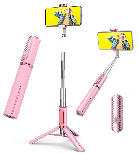 COLORLIZARD Selfie Stick Tripod with Remote,Aluminum Alloy Phone Tripod, Bluetooth Remote and 270°Rotation Stand Compatible with iPhone and Android Phone