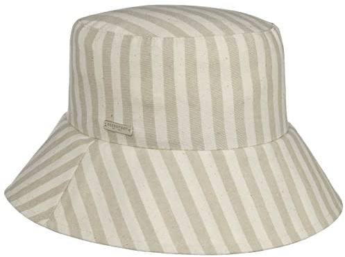 Seeberger Stripe Bucket Baumwollhut Stoffhut Fischerhut Sonnenhut Sommerhut Gartenhut (One Size - beige)