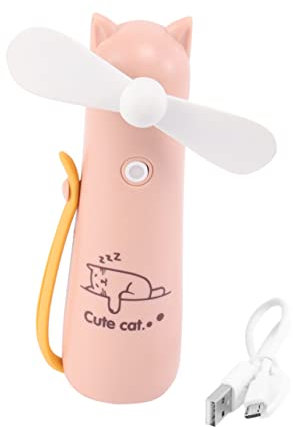 VICASKY USB Portable Fan 1pc Small Fan for Travel Usb Fans Usb Charging Fan Portable Fans Portable Rechargeable Fan Misting Fans Mini Pocket Fan Small Travel Fan Plate Handheld Pink