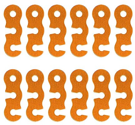 12 PCS Guy Rope Tensioners Jagowa Tent Wind Rope Buckle Cord Guyline Runners Adjuster Tent Accessory for Camping Hiking(Blue, Orange)