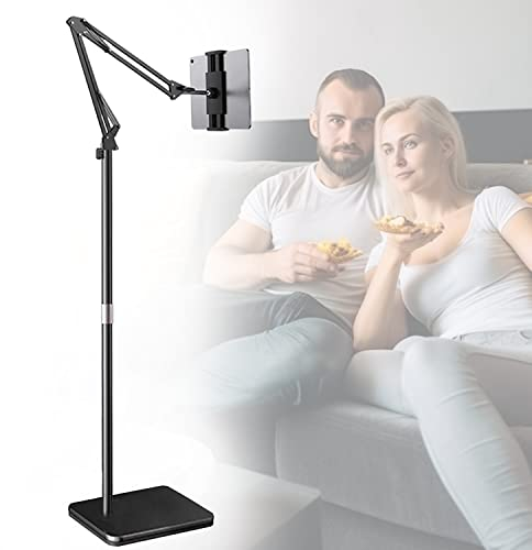 Ständer für Tablets mit Schwere Basis, Verstellbare Höhe Freier Winkel Flexibler Arm, 360° Drehbar Universal Tablet-Halter, für iPad (alle Serien), iPhone, Kindle oder andere 4,5~12,9 Geräte