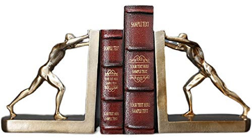 YZJSSL Serre-Livres en Résine De Caractère, Étagère De Couleur en Laiton Masculin Musclé, Support De Livre De Luxe Européen, Serre-Livres De Décoration, Supports De Serre-Livres